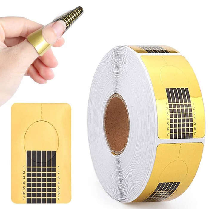 Gold Nail Forms Tip Sculpting Guide Stickers - QZ04 - 500pcs Roll