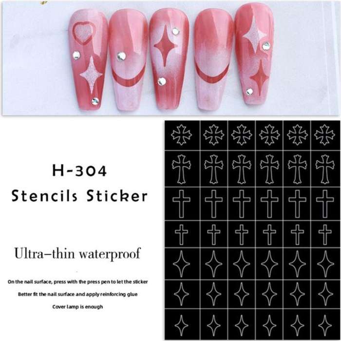Nail Sticker - H-304 - Stencils Sticker