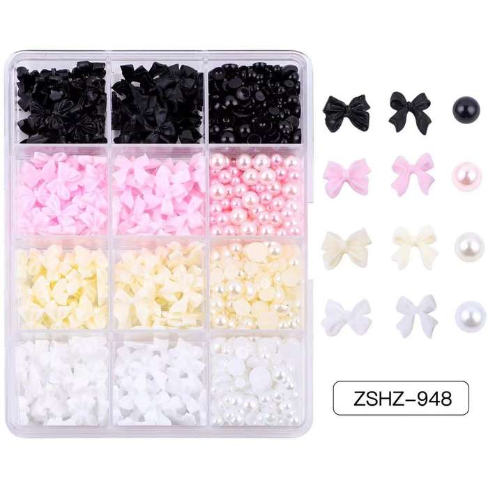 Bows & Pearls Nail Decoration - ZSHZ-948