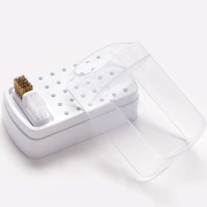 Drill Bit Storage Box - 30 Holes with Cleaning Brush