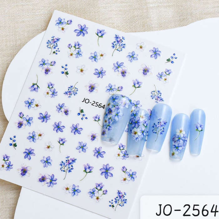 Nail Sticker - 2564 - Blue Flower