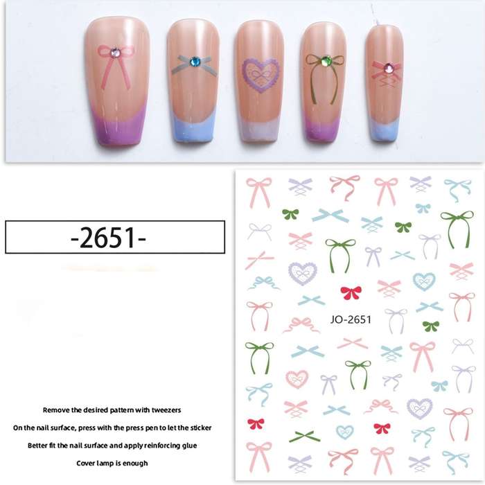 Nail Sticker - 2651 - Bows