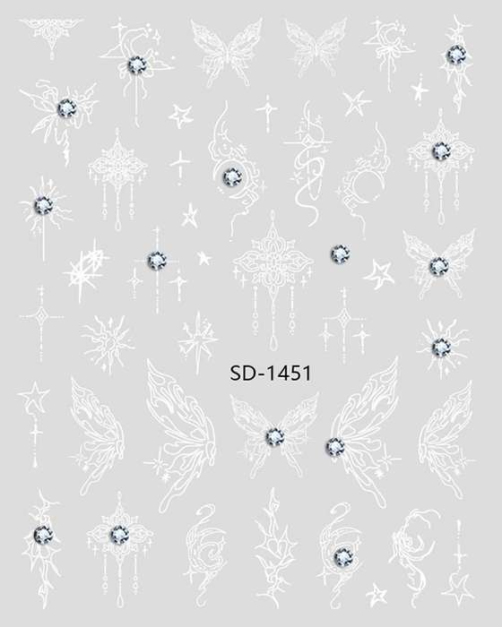 Nail Sticker 3D - 1451 - Butterfly with Rhinestones