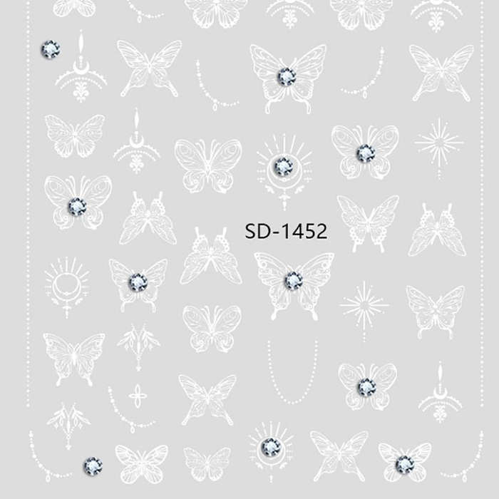 Nail Sticker 3D - 1452 - Butterfly with Rhinestones