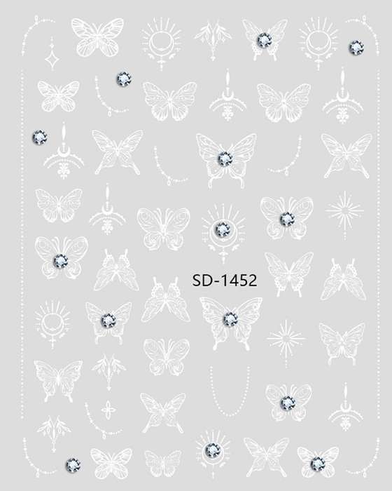 Nail Sticker 3D - 1452 - Butterfly with Rhinestones