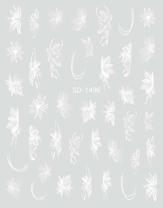 Nail Sticker 3D - 1496 - Flowers