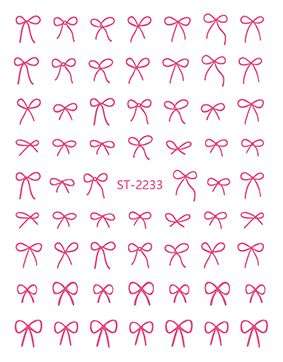 Nail Sticker 3D - 2233 - Bow - Pink