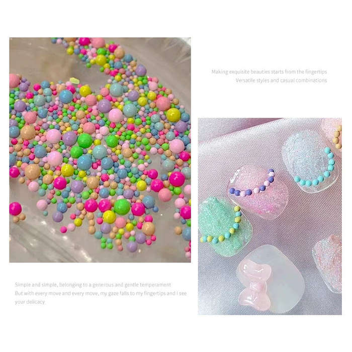 Nail Decoration - Steel Caviar Balls - Macaron / Candy