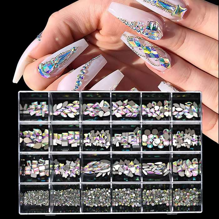 Nail Decoration - Mix Rhinestone Box - 24 Grit