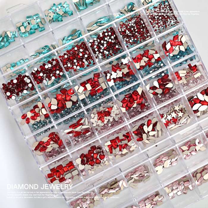 Nail Decoration - Mix Rhinestone Box - 24 Grit