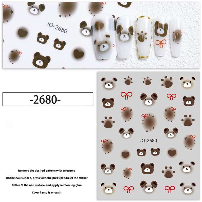 Nail Sticker - 2680 - Bears & Paws