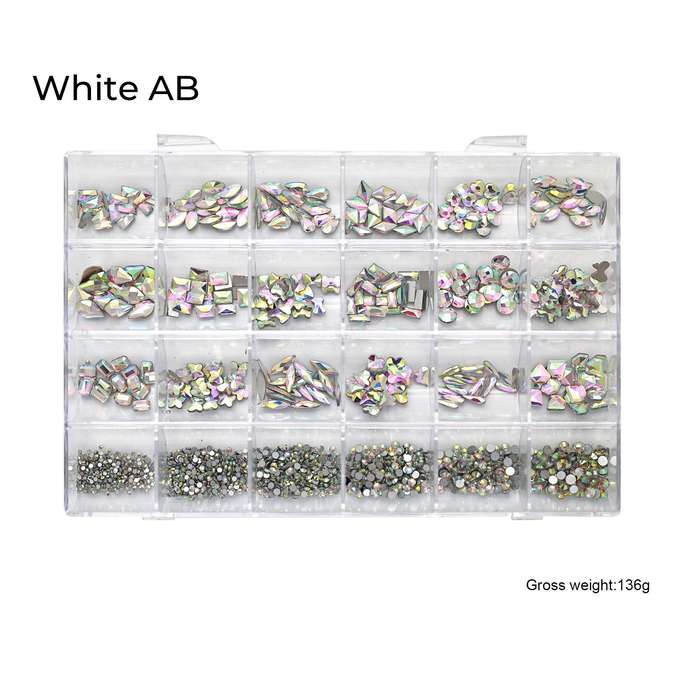 Nail Decoration - Mix Rhinestone Box - 24 Grit