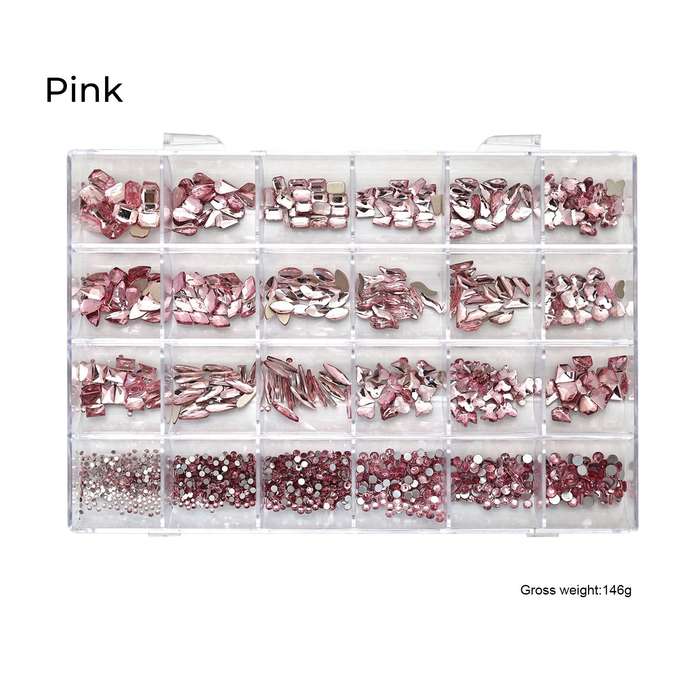 Nail Decoration - Mix Rhinestone Box - 24 Grit