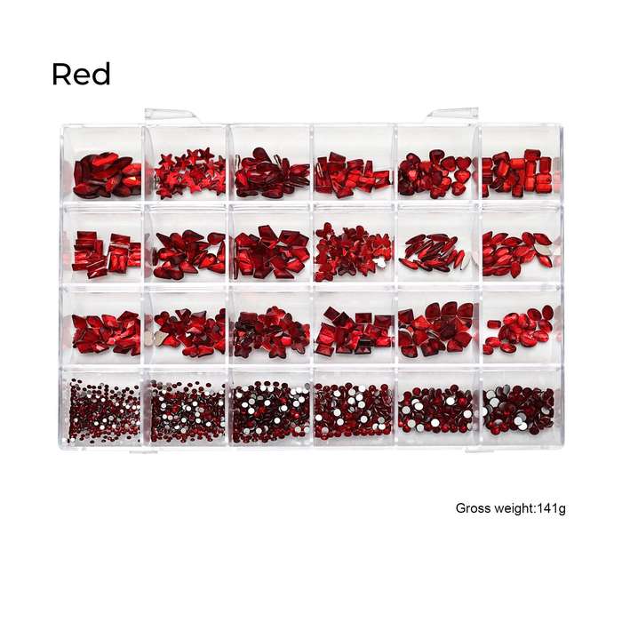 Nail Decoration - Mix Rhinestone Box - 24 Grit