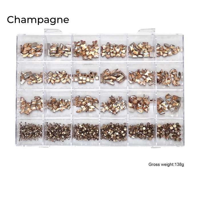 Nail Decoration - Mix Rhinestone Box - 24 Grit