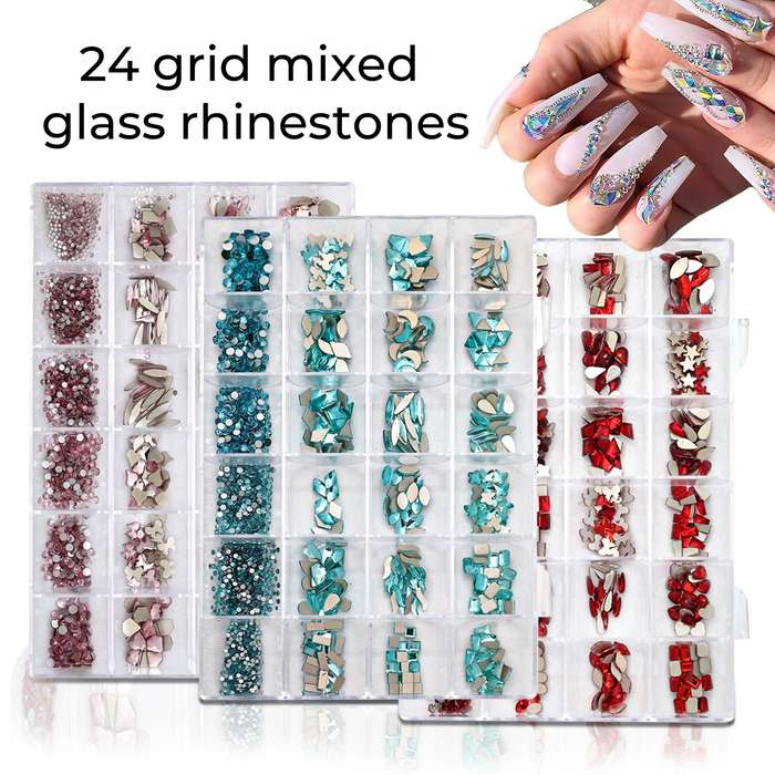 Nail Decoration - Mix Rhinestone Box - 24 Grit