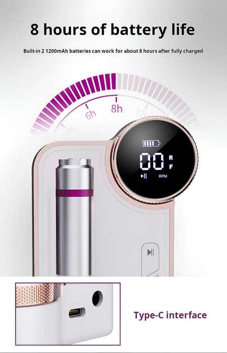 35000rpm Electric Nail File/Drill Machine - BQ109 - Rechargeable / Cordless / Portable