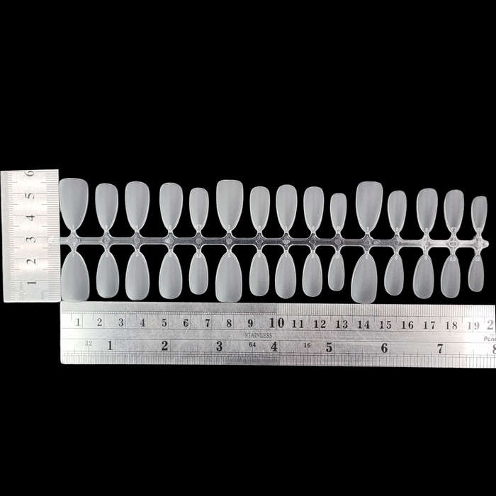 Almond - Short - Full Cover - Soft Gel - Clear Matt - Nail Tips - 300pcs - M081