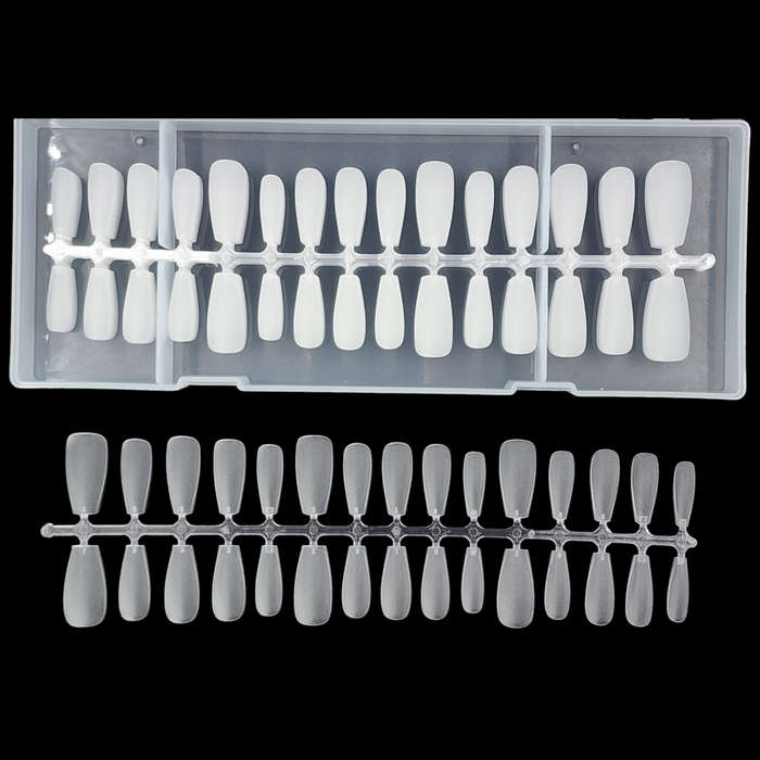 Coffin - Medium - Full Cover - Soft Gel - Clear Matt - Nail Tips - 300pcs - M085