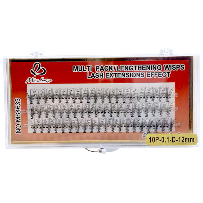 Eyelash Extension - Lengthening Wisps - 10P - 0.1 D - 12mm