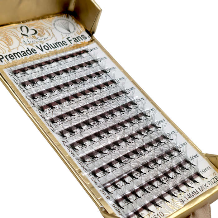 Eyelash Extension - Premade Volume Fans - 12P - 0.07 D - 9-14mm