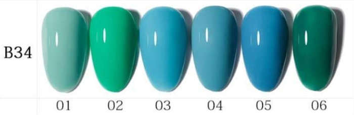 AS - UV Gel Polish - B34 / Maldives (Blue/Teal/Green/) Series