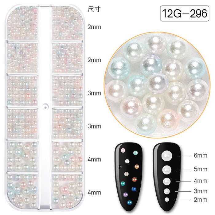 Nail Decoration - Pearl - 12 Grid