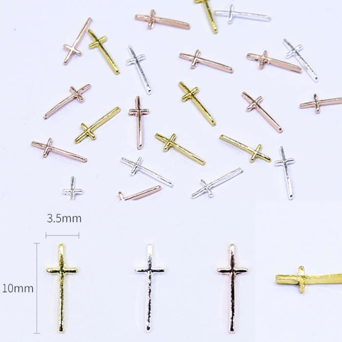 Metal Nail Jewelry - Cross - 10pcs