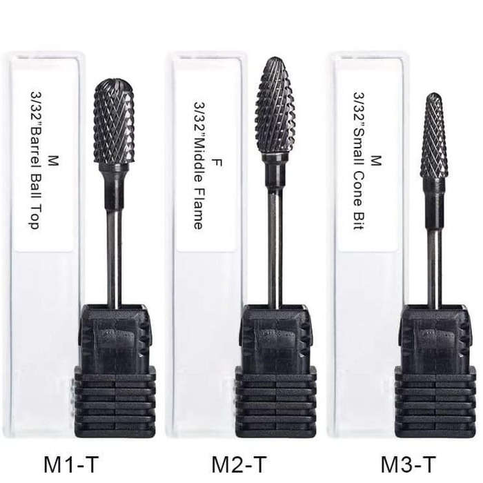 Electric Nail File/Drill Bits - Tungsten Black