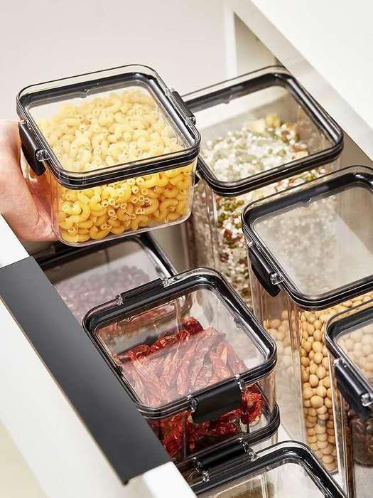 4 Pcs Kitchen and Pantry Organization Containers(460/700/1300/1800 ML)