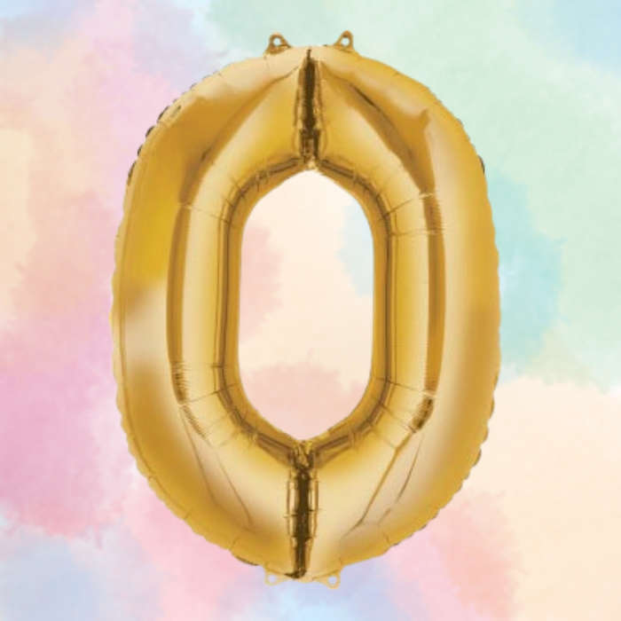 FOIL BALLOON  LARGE YELLOW GOLD ZERO 0