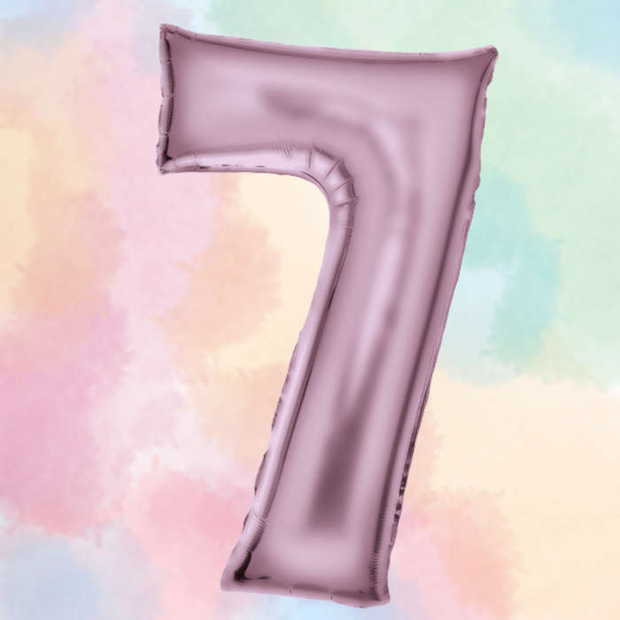 FOIL BALLOON  LARGE PASTEL PINK SEVEN 7