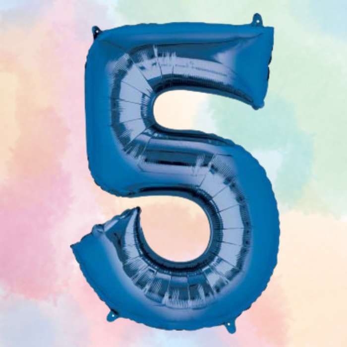 FOIL BALLOON  LARGE BLUE FIVE 5