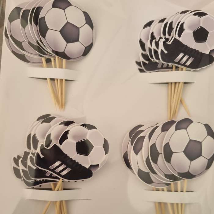 SOCCER CUPCAKE MINI TOPPERS