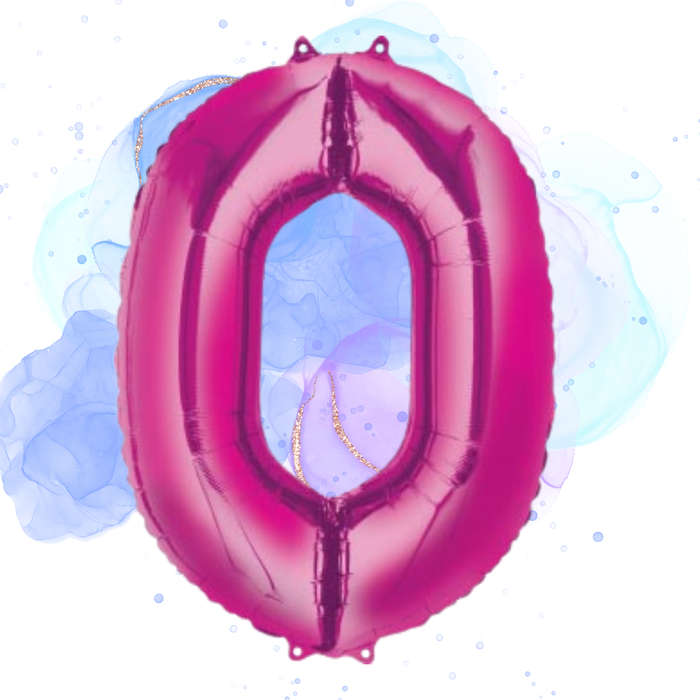 FOIL BALLOON  LARGE CERISE PINK ZERO 0