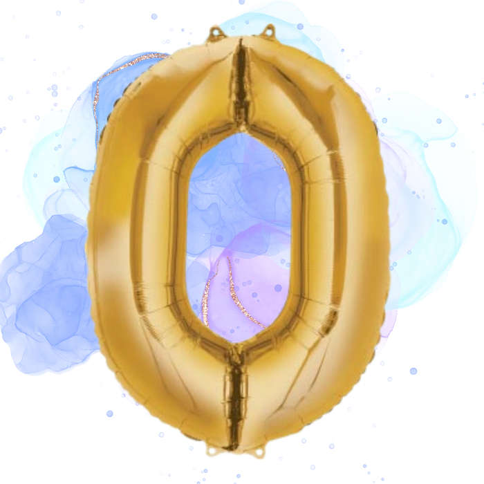 FOIL BALLOON  LARGE YELLOW GOLD ZERO 0