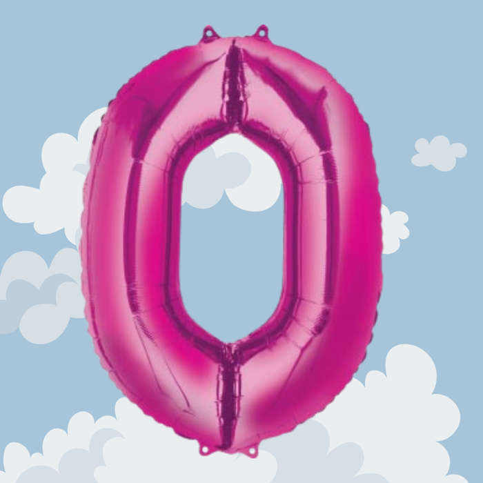 FOIL BALLOON  LARGE CERISE PINK ZERO 0
