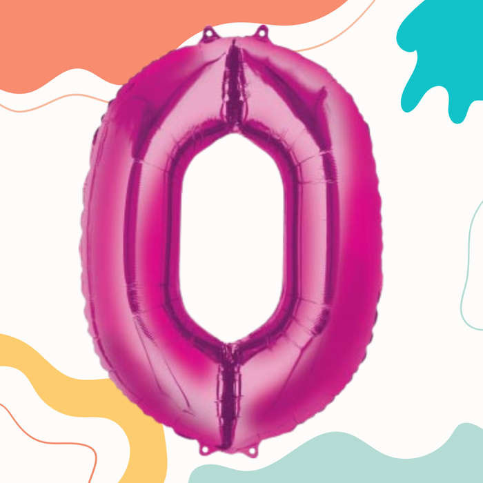 FOIL BALLOON  LARGE CERISE PINK ZERO 0
