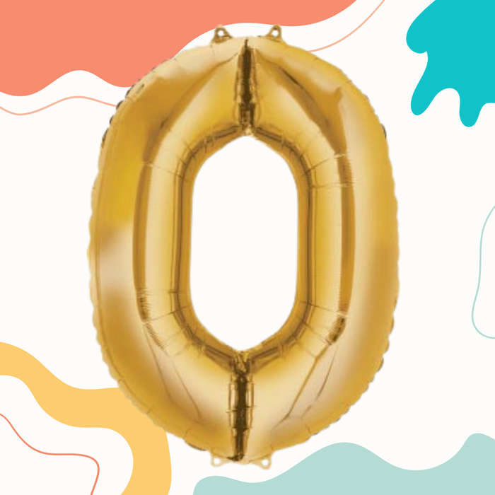 FOIL BALLOON  LARGE YELLOW GOLD ZERO 0