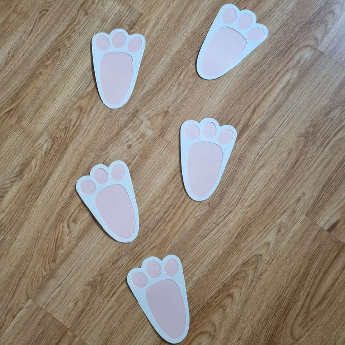 Bunny Rabbit Foot Prints Easter Decor Set of 10