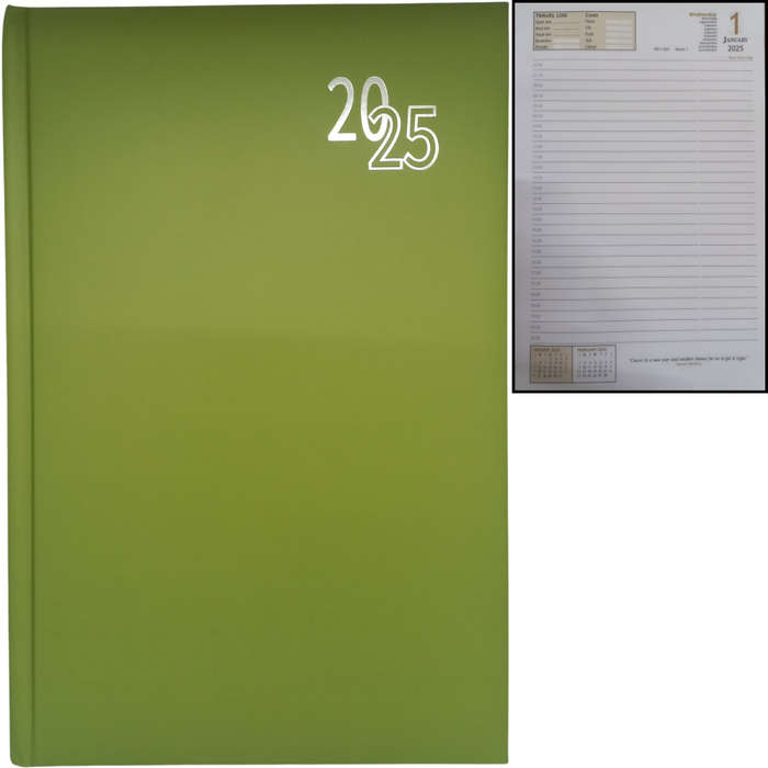 Page A Day Diary 2025 A5/A4 - Green