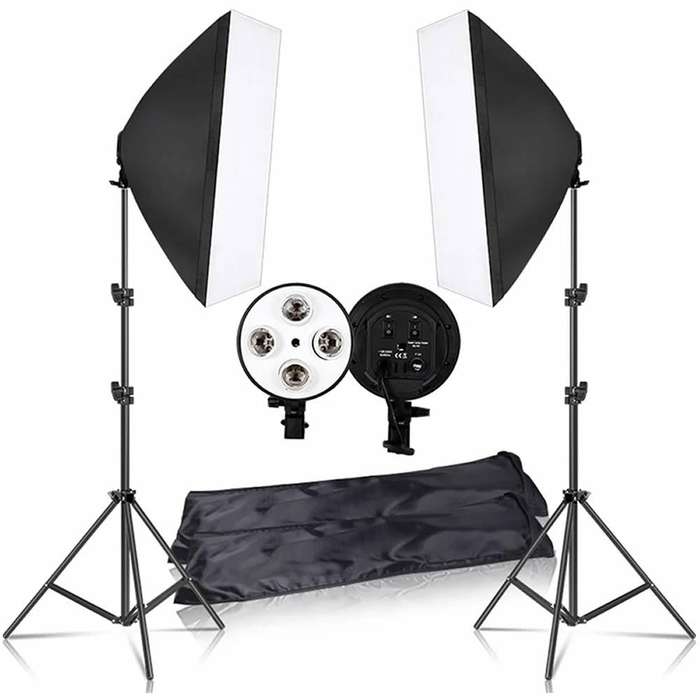 Soft box Squared photography 4 socket e27 Light double