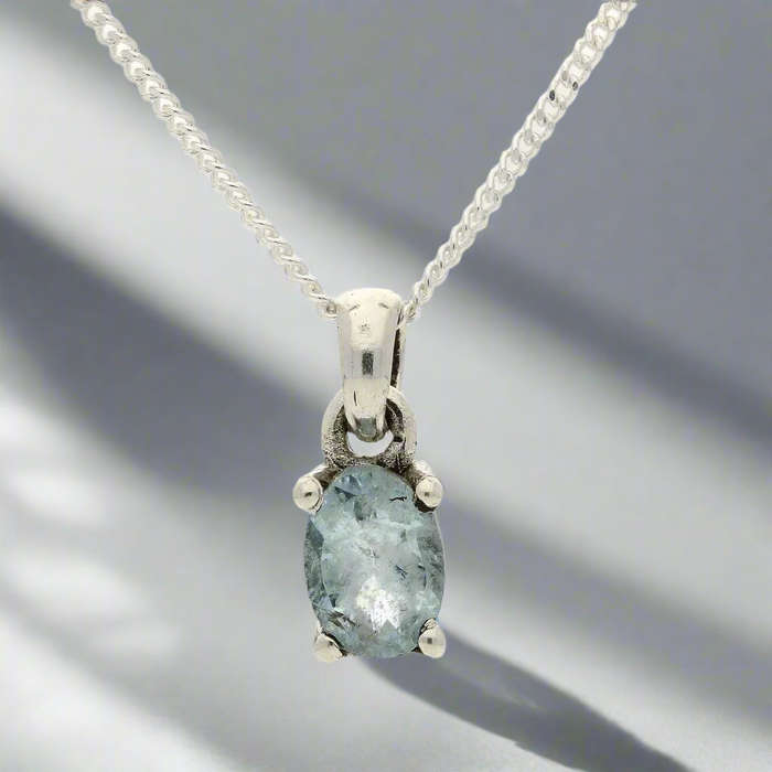 Aquamarine "Ocean Serenity" Sterling Silver Necklace