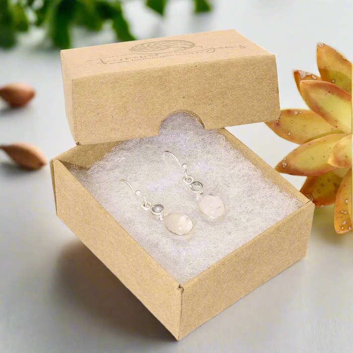 Moonstone & Blue Topaz Sterling Silver Earrings - Calm & Clarity