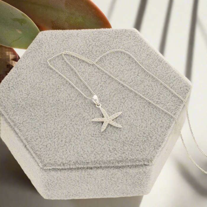 Sparkling Starfish: Your New Go-To Sterling Silver & CZ Necklace!