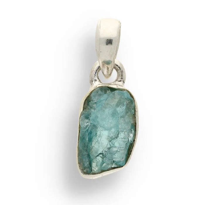 Clear Vision  Rough Blue Topaz Pendant