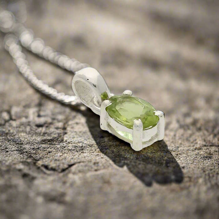Peridot "Garden Whispers" Sterling Silver Pendant - Nature's Green Magic