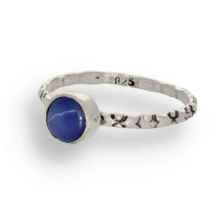 "Celestial Dreams" Sterling Silver Star Sapphire Stackable Ring - September Birthstone