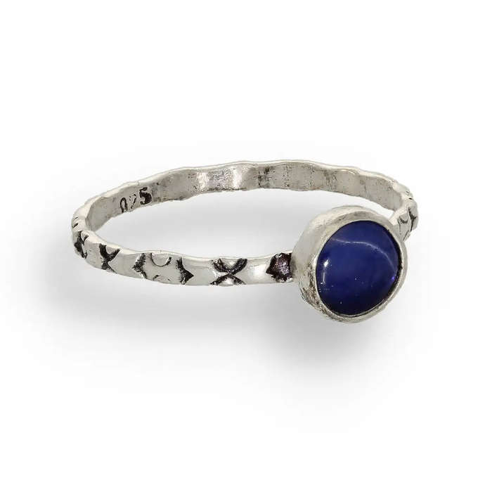 "Celestial Dreams" Sterling Silver Star Sapphire Stackable Ring - September Birthstone