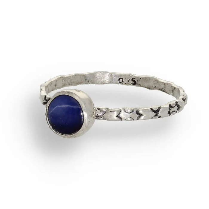 "Celestial Dreams" Sterling Silver Star Sapphire Stackable Ring - September Birthstone